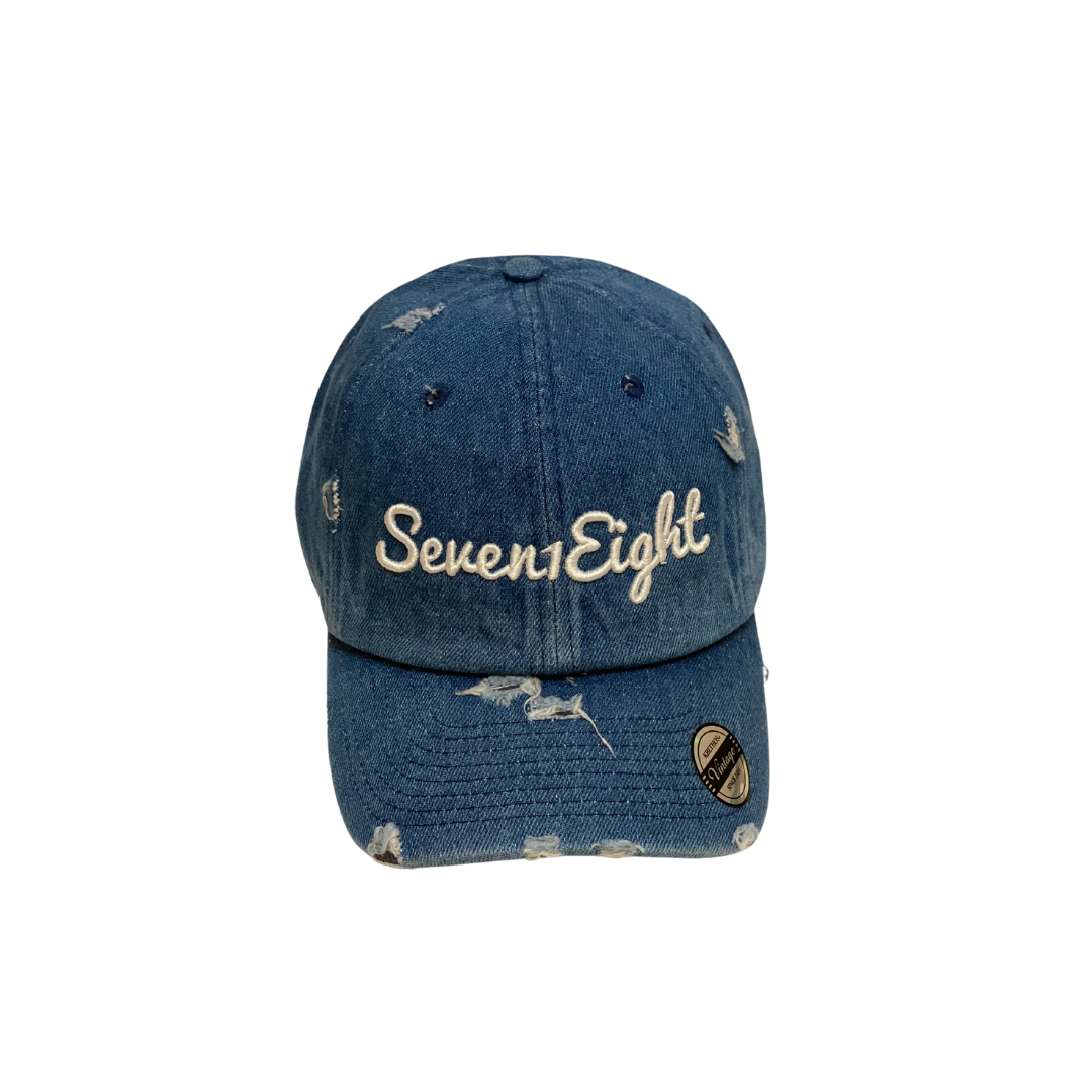 Distressed Denim Seven1Eight Dad Hat